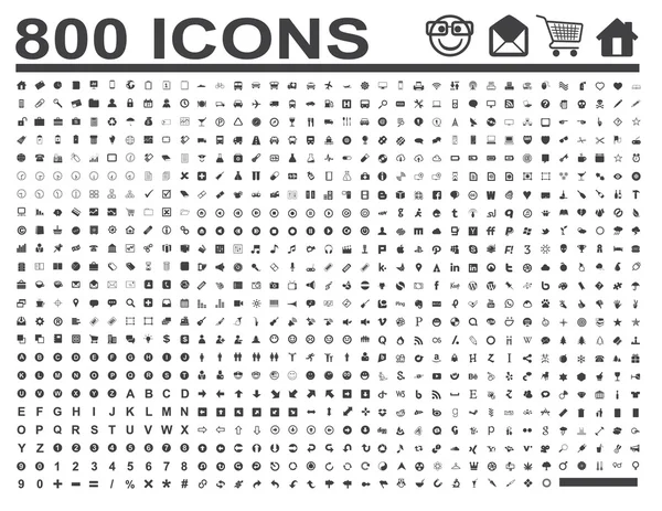 800 개의 아이콘 — 스톡 벡터