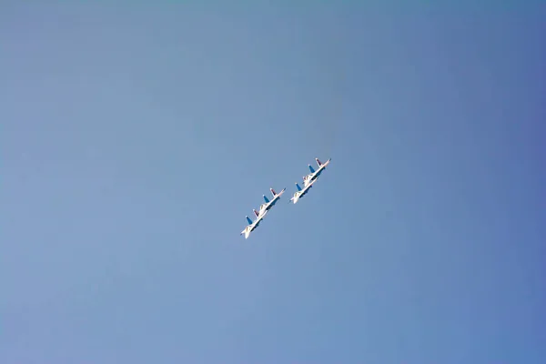 Rosyjski Samolot Wojskowy Niebie Rosyjski Samolot 30Sm Myśliwce Bombowce Wznoszą — Zdjęcie stockowe