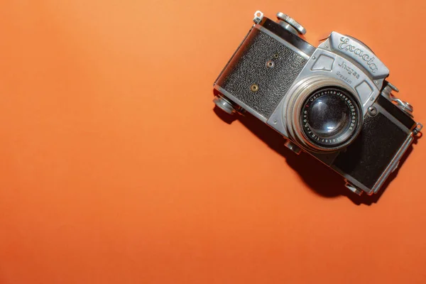 Photo Camera Metal Body Lens — Stock Photo, Image