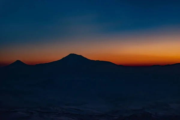 Fantástico Atardecer Montaña Montaña Más Hermosa Del Mundo Monte Ararat — Foto de Stock