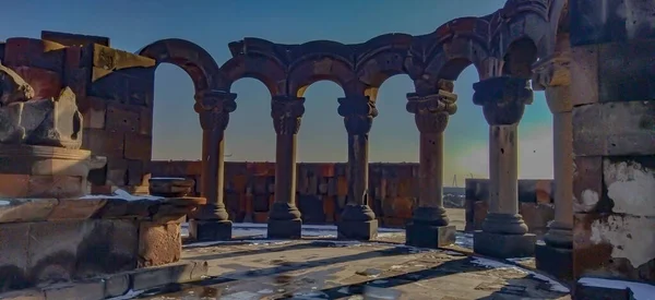 Ruins Old Church Columns Monastery Patterns Beautiful Architecture — Stockfoto