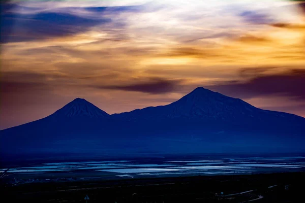 Mountain Beautiful Sunset Mount Ararat — Stock Photo, Image