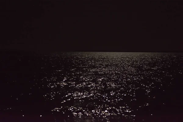 Reflection Moon Waters Sea Black Waves Sea Moon — Stock Fotó