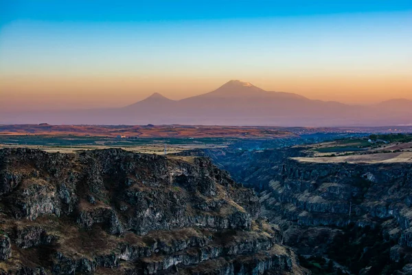 Bella Montagna Canyon Bellissimo Paesaggio Naturale Fantastico Tramonto Vista Panoramica — Foto Stock