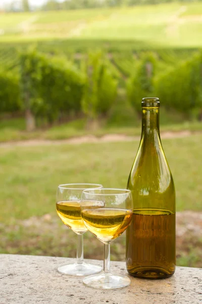 Botella de vino de Alsacia —  Fotos de Stock