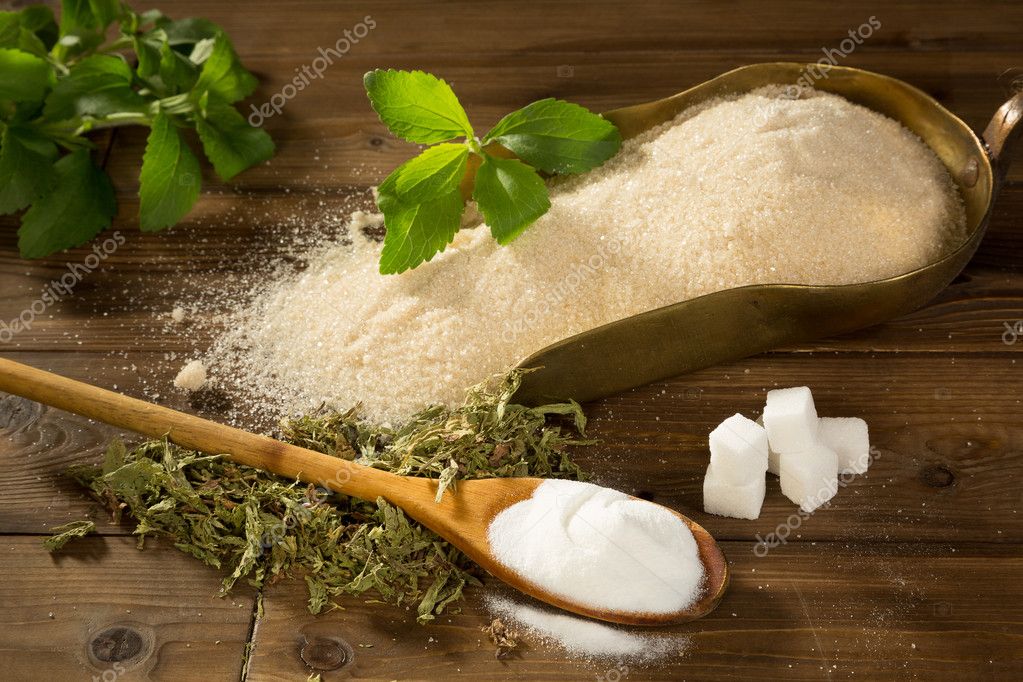 Sugar or stevia sweetener — Stock Photo © Klanneke 12767075