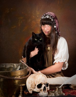 Kara kedi ile genç cadı