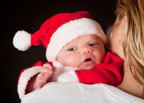 Natal bebê em santa terno — Fotografia de Stock