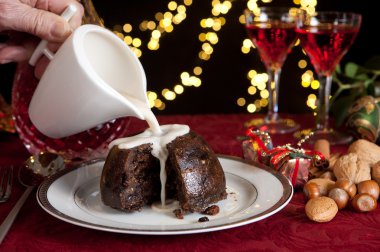 Cream on a christmas pudding clipart