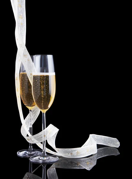 Ribbons and glasses — Stock Photo, Image