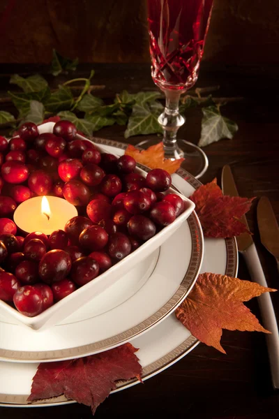 Thanksgiving dinner table — Stock Photo, Image