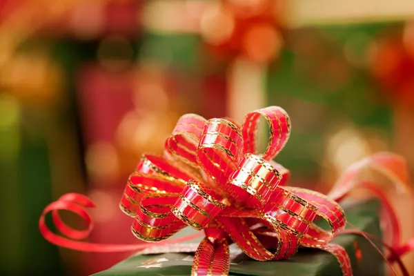 Christmas ribbons and lights Stock Photo