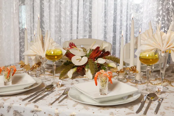 Elegant middag tabell 1 — Stockfoto