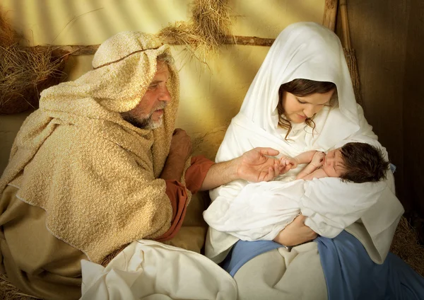 Natividad de Navidad en un pesebre —  Fotos de Stock