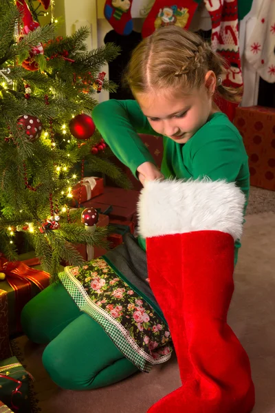 Natale calza sorpresa — Foto Stock