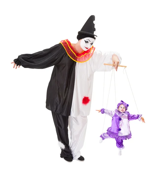 Clown on strings — Stock Photo, Image