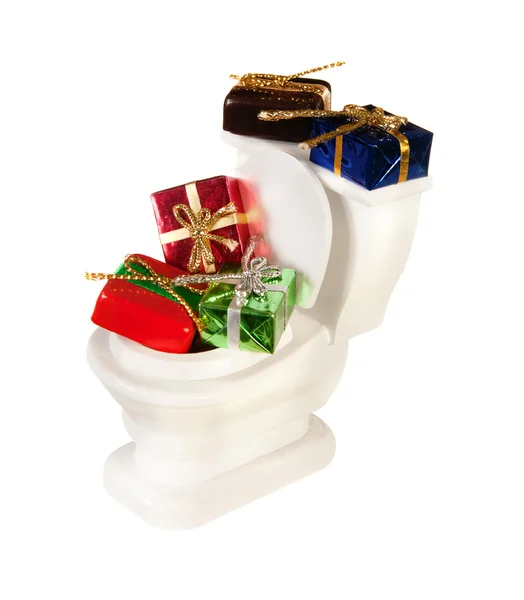 WC vol met cadeautjes — Stockfoto