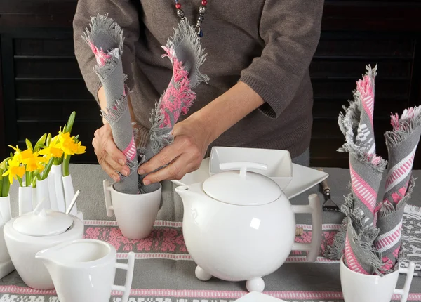 Tovagliolo pieghevole per colazione — Foto Stock