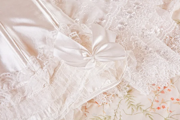 Detail van bruiloft lingerie — Stockfoto