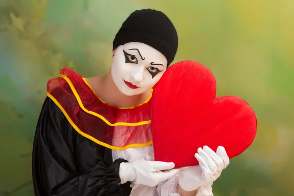 Triste Valentine Pierrot — Fotografia de Stock