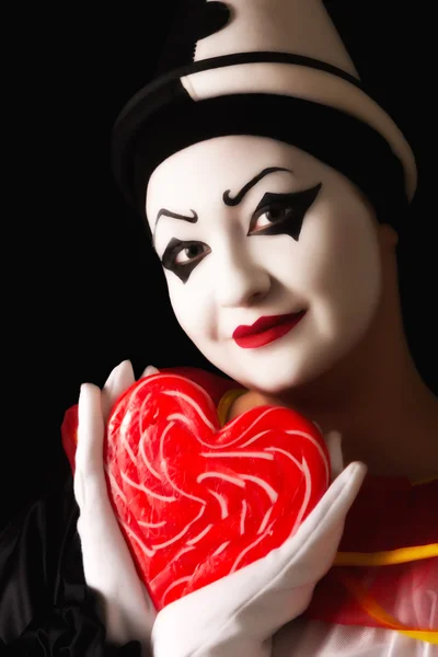 Pierrot verliebt — Stockfoto