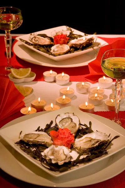 Romantische oesters — Stockfoto