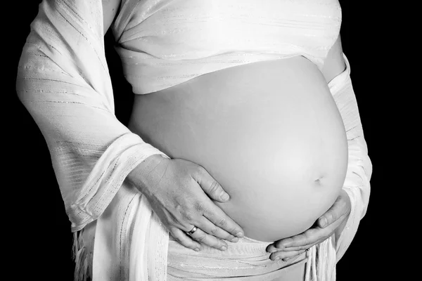Pregnant belly closeup Stock Photo