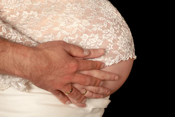 Mãos na gravidez — Fotografia de Stock