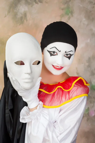 Pierrot masker — Stockfoto