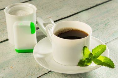 Coffee with stevia sweetener clipart