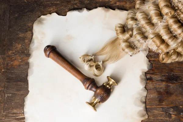 Judge's wig and blank text — Stock Photo, Image