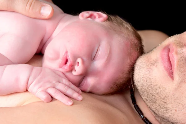 Pai bebê closeup — Fotografia de Stock