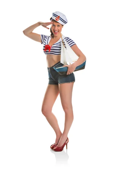 Pin up sailor girl — Stock Photo, Image