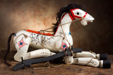 Antique horse marionette clipart