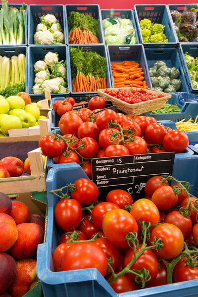 Colorful vegetables at greengrocer