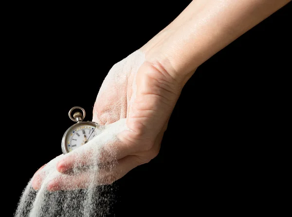 Flowing sand and running time — Stock Photo, Image