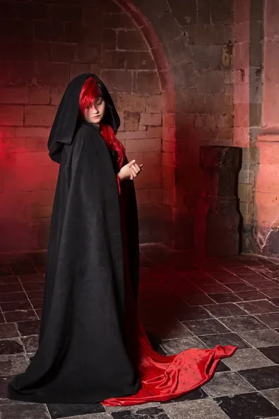 Red gothic witch — Stock Photo, Image