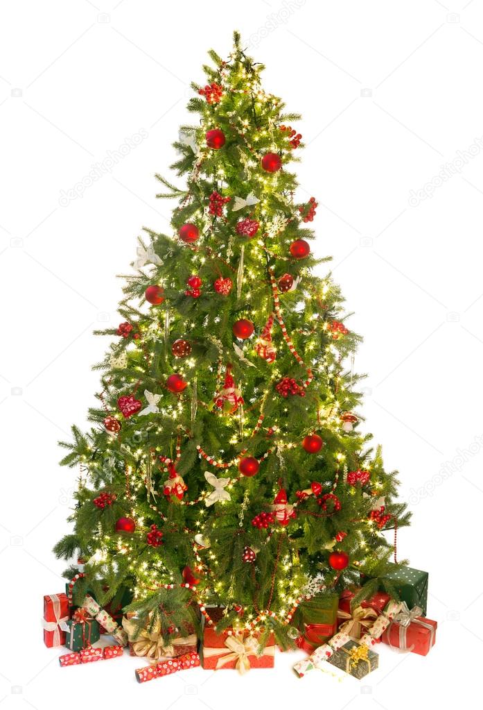 Christmas tree on white