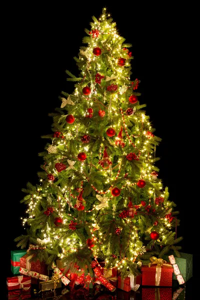 Árbol de Navidad iluminado —  Fotos de Stock