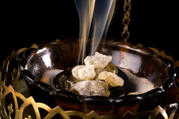 Incense on charcoal — Stock Photo, Image