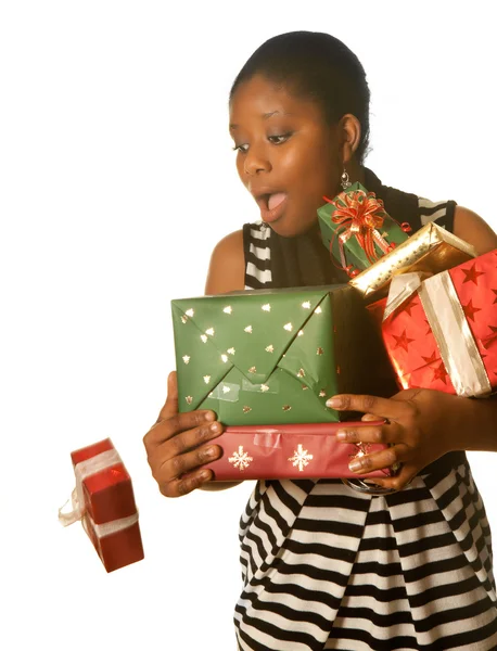 Boże Narodzenie prezenty spada — Zdjęcie stockowe