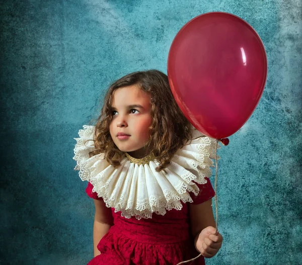 Menina vintage com balão — Fotografia de Stock