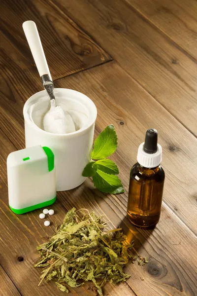 Formen von Stevia-Süßstoff — Stockfoto