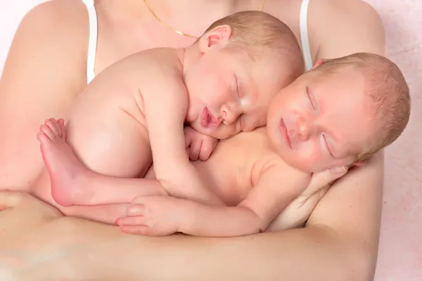 Newborn twins closeup — Stock Photo, Image