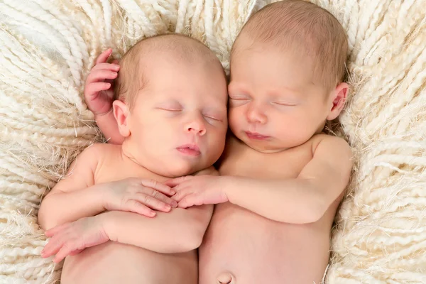 Twin babies together — Stock Photo, Image