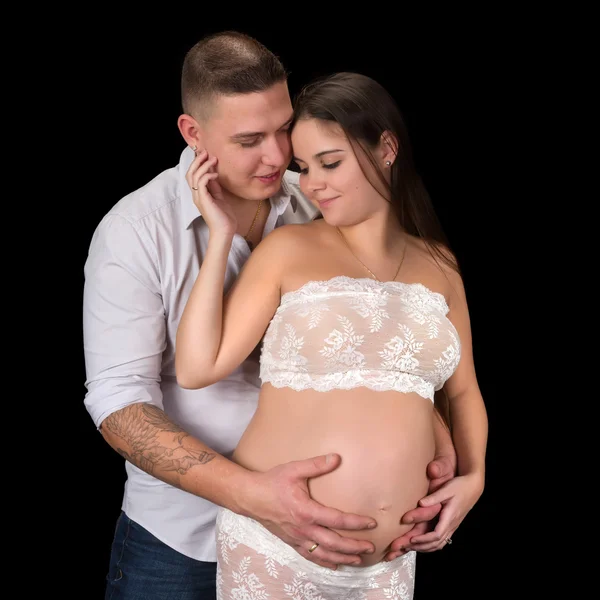 入札の妊娠中のカップル — ストック写真