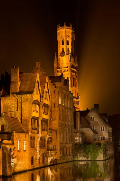 Gece Bruges, Belçika — Stok fotoğraf