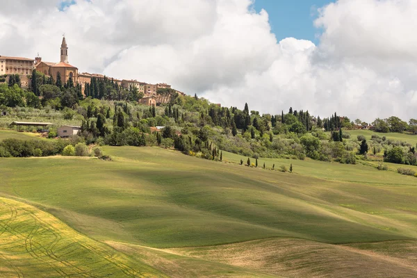 Vista sobre Pienza na Toscana — Fotografia de Stock