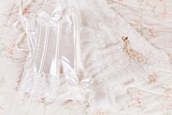Wedding corset and veil — Stock Photo, Image
