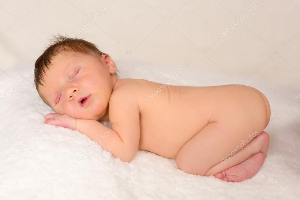 Newborn with eyes open